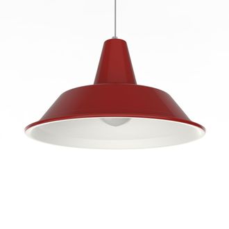 Lumicom Duna Sospensione, 1xe27, Max 42w, Metallo, Rosso Lucido/bianco Opaco, D.45cm - Lumicom