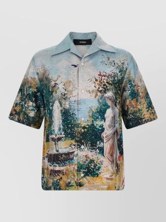 Amiri chateau fountain camp short sleeve shirt