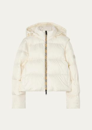 Burberry Langdale Check Convertible Puffer Jacket