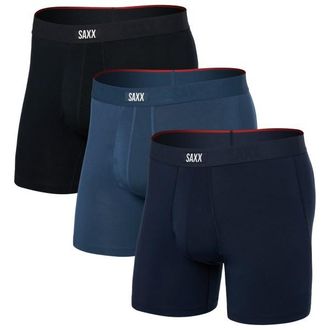 Saxx Vibe Xtra Boxer Brief Fly 3-Pack Kunstfaserunterw&auml;sche f&uuml;r Herren | blau