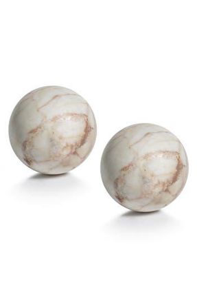 Zodax Rosso Verona Set of 2 Marble Balls in White Brown at Nordstrom Rack