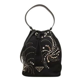 Prada Pre-owned Bucket Bags, female, Black, Size: ONE SIZE Pre-owned Vintage Nylon Bucket Bag