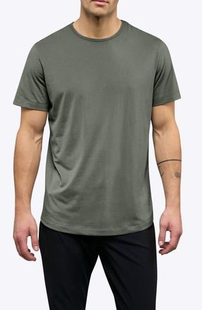 Cuts AO Curve Hem Cotton Blend T-Shirt in Gunmetal at Nordstrom, Size Xx-Large R