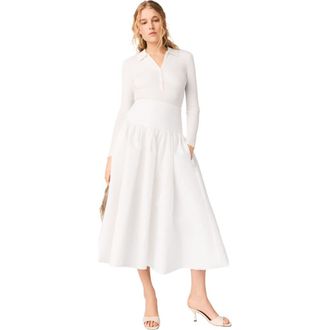 Maje Long taffeta skirt in White at Nordstrom, Size 34 Eu