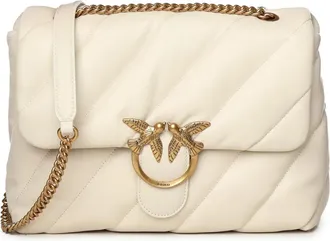 Pinko Pinko, Tassen, Dames, Beige, ONE Size, Leer, Love Big Puff
