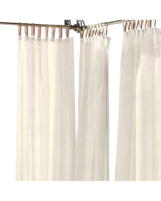 Elrene Darien Solid Indoor/Outdoor Sheer Adhesive Loop Tab Top Window Curtain Panel