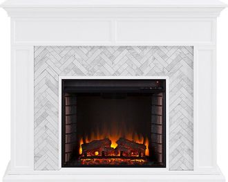 SEI Furniture Torlington Marble Tiled Fireplace