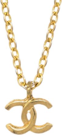 Chanel 1982 CC-pendant cable chain necklace - women - Gold Plated - One Size