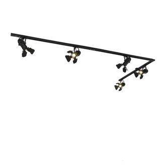 QAZQA Sistema rieles con 5 foco negros