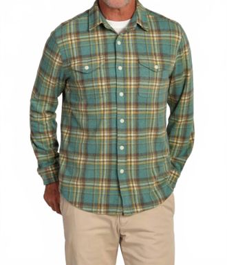 True Grit Cedar Creek Plaid Knit Shirt In Green