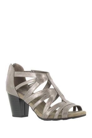 Easy Street Amaze Caged Heeled Sandal - Multiple Widths Available in Pewter Metallic at Nordstrom, Size 11 Ww