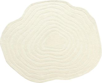 Vente-Unique Alfombra org&aacute;nica en relieve 100% lana tufting tejida a mano- D. 200 cm - Marfil - 2100g/m&sup2; - ORENIA