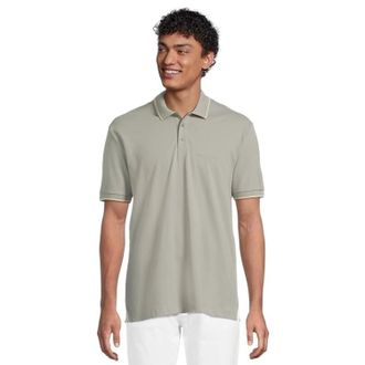 A|X Armani Exchange Polo Shirt Mens Gray Cotton Piquet Tipped Golf RED1196
