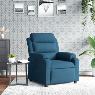 vidaXL Poltrona Reclinabile Blu in Velluto - Vidaxl