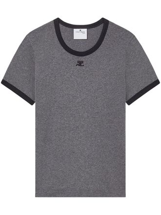 Courrèges T-shirt con ricamo - Grigio