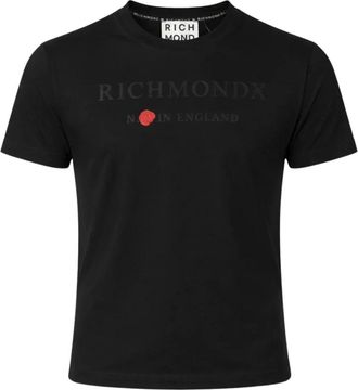 John Richmond Logo-print T-shirt met ronde hals - Heren - T-shirts - Zwart - S - Katoen - Tops