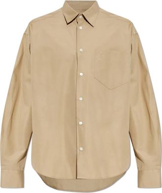 Ami Oversize Shirt - Heren - Casual Overhemden - Beige - M - Katoen - Overhemden