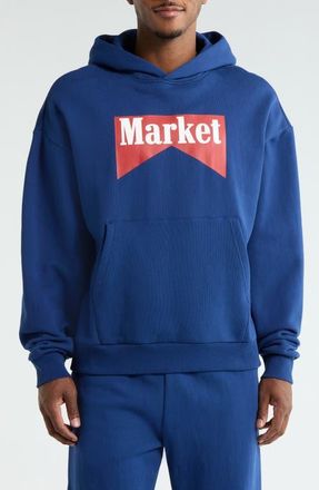 Market Cowboy Bear Oversize Cotton Fleece Hoodie in Navy at Nordstrom, Size Xx-Large