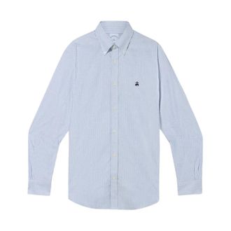 Brooks Brothers Regular Fit Shirt met Button-Down Kraag - Heren - Casual Overhemden - Blauw - M - Katoen - Overhemden