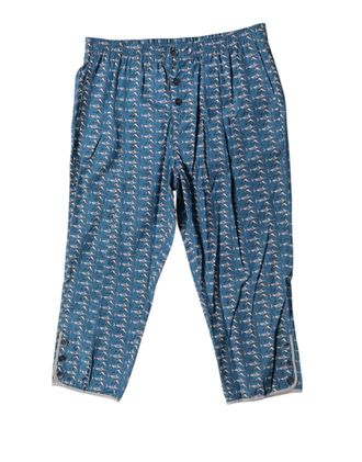 Dolce & Gabbana Blue Shark Print Cropped Beachwear Mens Swimwear