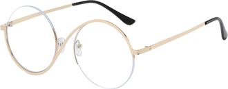 Generic UV Protection Eyeglass - Men Stylish UV Protection Sunglasses | Semi Rimless Retro Eyeglass for Beach Vacations, Outdoor Activities, Gold frame anti-b