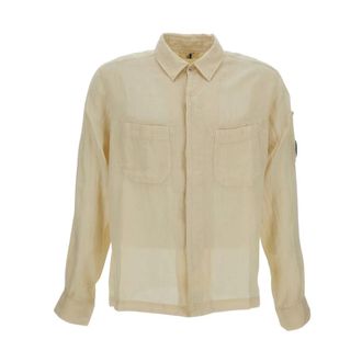 C.P. Company Casual Shirts, male, Beige, Size: XL Lino Shirt