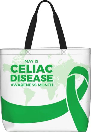 Generic Women Handbag Celiac Disease Awareness Handbag Reusable Retro Shopping Bags, For Holiday, Graduation, Swim, Wedding, Work