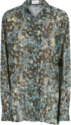 Dries Van Noten Overhemden, Dames, Veelkleurig, XL, Clavelly Pleats Shirt