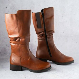 Rieker Womens Leather Boots In Chestnut