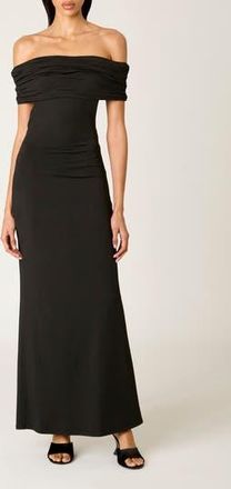 Nia Evangeline Off the Shoulder Open Back Maxi Dress in Black at Nordstrom Rack, Size X-Large