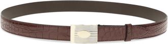 Brunello Cucinelli Maroon Textured Buckle Belt