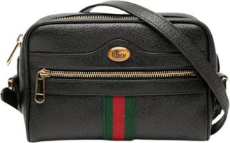 Gucci Pre-owned Ophidia Crossbody Bag - Dames - Vintage Schoudertas - Zwart - ONE Size - Leer - Vintage