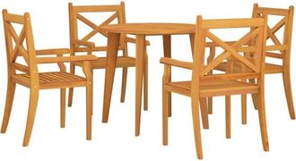 vidaXL 5 Piece Garden Dining Set Solid Wood Acacia vidaXL