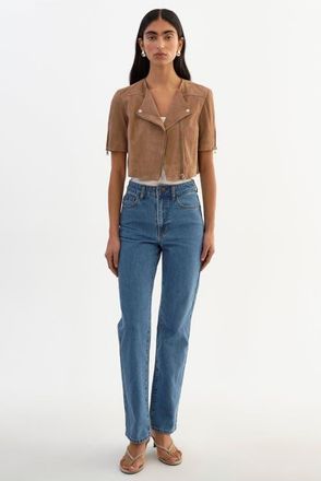 LaMarque Kirsi S | Suede Cropped Jacket in Latte at Nordstrom, Size X-Small
