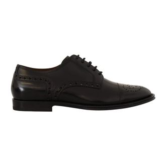 Dolce & Gabbana Zwarte Wingtip Oxford Formele Schoenen - Heren - Nette schoenen - Zwart - 39 EU - Leer - Schoenen