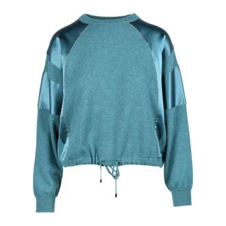 Brunello Cucinelli Brunello Cucinelli, Round-neck Knitwear, female, Green, Size: S Round-neck Pullover