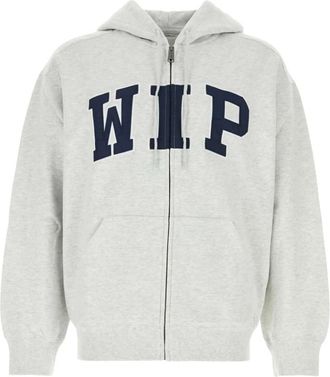 Carhartt Work in Progress Hooded WIP Sweat Jacket - Heren - Vesten met rits - Grijs - M - Katoen - Hoodies & sweatvesten