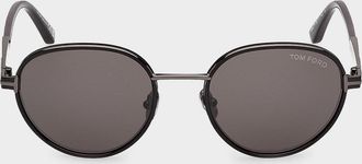 Tom Ford Men & apos;s Jet-02 Metal Round Sunglasses