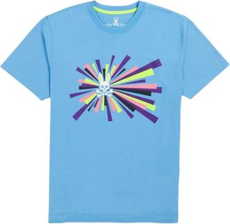Psycho Bunny T-shirt Cornflower con stampa Shubert - Blu