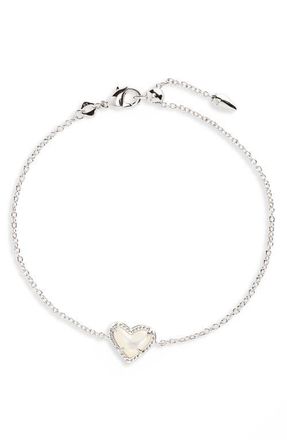 Kendra Scott Ari Heart Charm Bracelet in Ivory Mother Of Pearl at Nordstrom