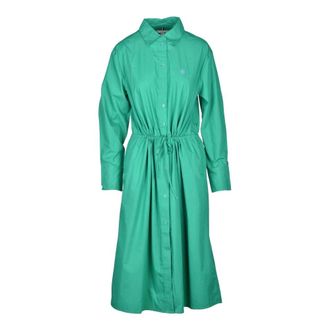 Tommy Hilfiger Kleedjes, Dames, Groen, XL, Katoen, Chemisiere Overhemdjurk