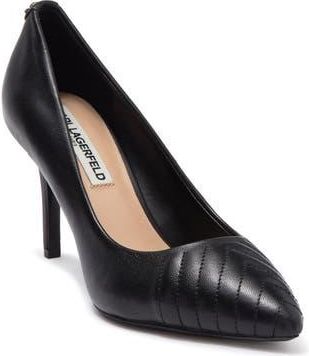 Karl Lagerfeld Roulle Quilted Pointed Toe Pump in Black at Nordstrom Rack, Size 5.5