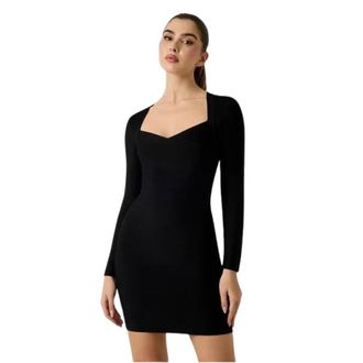 Guess Abito Tubino Corto - Dames - Korte kleedjes - Zwart - L - Polyester - Kleedjes