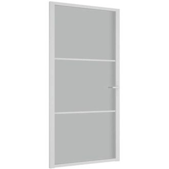 vidaXL Vidaxl - Puerta Interior De Vidrio Y Aluminio Blanco Mate 102,5x201,5 Cm