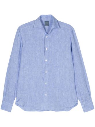 Barba Linnen overhemd - Blauw