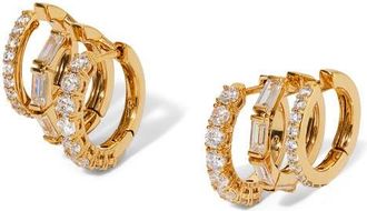 Nadri Delphine Triple Link Hoop Earrings in Gold at Nordstrom