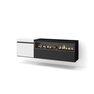 Skraut Home Skraut Home - Mueble Tv, Televisi&oacute;n, Muebles De Sal&oacute;n, Almacenaje, 150x45x35cm, Para Tv Hasta 65, Chimenea El&eacute;ctrica, Colgado, Suspendido, Estilo Mode