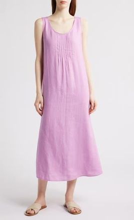 Eileen Fisher Pintuck Sleeveless Organic Linen Dress in French Lilac at Nordstrom Rack, Size Xx-Small