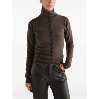 Christophe Lemaire Buttoned Wool Cardigan - Brown