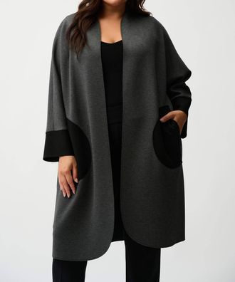 Joseph Ribkoff Scuba Jersey Straight Cover-Up Coat In Black
